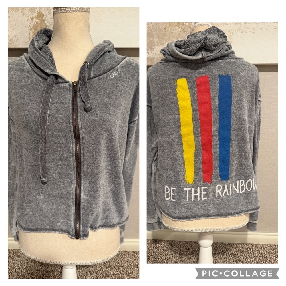 Wren and Glory x Vintage Havana Hoodie Sweatshirt Be the Rainbow Size Large